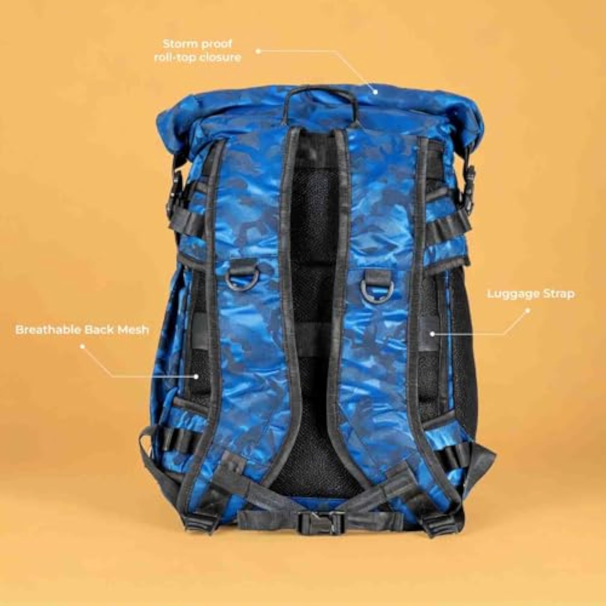 19L Stormy Roll Top Laptop Backpack for Men and Women